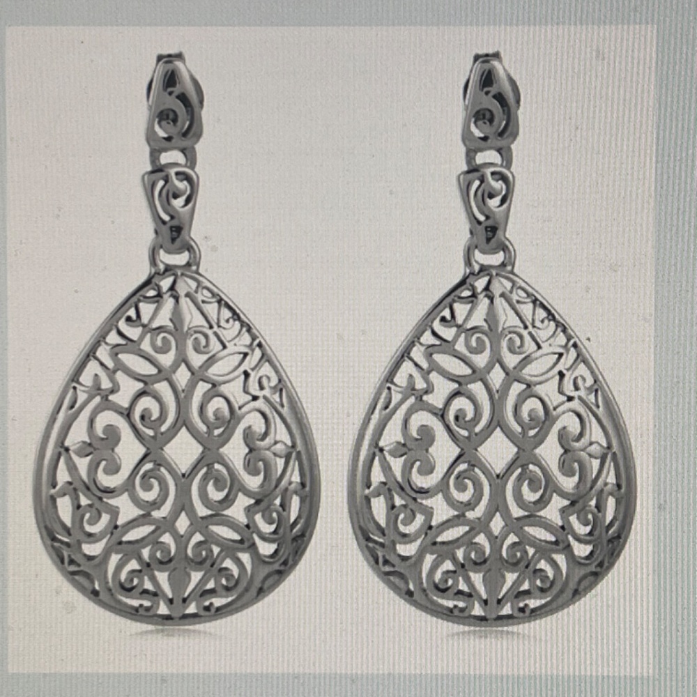 Southern Gates Teardrop Dangle Post Earrings - Picture 5 of 5